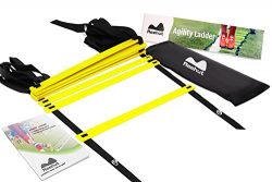 Reehut Agility Ladder w/ FREE USER E-BOOK + CARRY BAG – Speed Training Equipment (Yellow,  ...