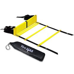 Yes4All Agility Ladder – Speed Agility Training Ladder with Carry Bag – 20 Rung (Yellow)