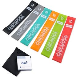 Exercise Resistance Loop Bands Set of 6, CHICMODA 100% Premium Natural Latex Workout Bands Fitne ...