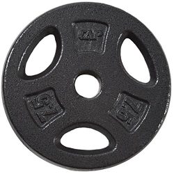 CAP Barbell Standard Grip Plate, Black, 7.5 lb