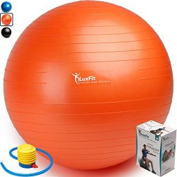 Exercise Ball, LuxFit Premium EXTRA THICK Yoga Ball ‘2 Year Warranty’ – Swiss  ...