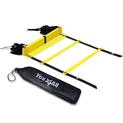 Yes4All Agility Ladder – Speed Agility Training Ladder with Carry Bag – 12 Rung (Yellow)