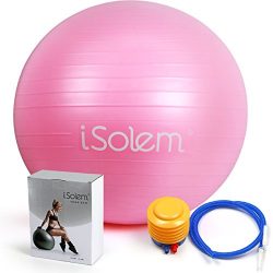 iSolem 65cm Yoga Exercise Ball – Professional Anti Burst Exercise Equipment for Pilates,Fi ...