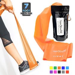 Super Exercise Band Light ORANGE Resistance Band. Your Home Gym Fitness Equipment Kit for Streng ...