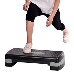 Adjustable 26” Aerobic Step Aerobics Trainer Adjustable Exercise Fitness Workout Stepper ( ...