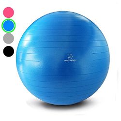 Exercise Ball – Professional Grade Anti-Burst Yoga Ball, Balance Ball for Pilates, Yoga, S ...