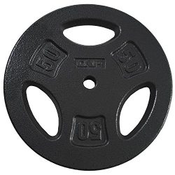 CAP Barbell Standard Grip Plate, Black, 50 lb