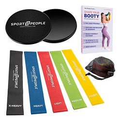 Exercise Resistance Loop Bands with Huge Workout E-Book – Set of 5 Fitness Loops for Legs  ...