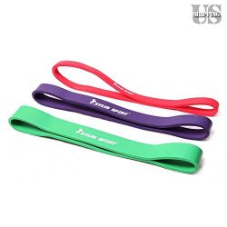 Set Of 3 Heavy Duty Resistance Band Loop Exercise Yoga Workout Power Gym Fitness