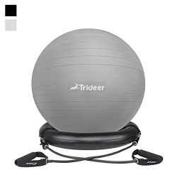 Trideer 65cm Ball Chair Flexible Seating Exercise Ball with Stability Ring & Pump, Great for ...