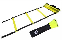 Pepup Sports Super Flat 10 Rungs Adjustable Speed Agility Ladder with Free Carry Bag, 13′