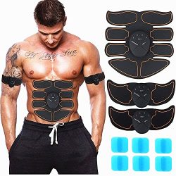 ABS Stimulator Fitness Muscle Toner Trainer with 6 Modes 10 levels, EMS Abdominal Toning Belt fo ...