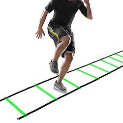 CampFENSE Speed Agility Ladder (Portable) Running Training Hurdles Athletic Football Soccer Bask ...