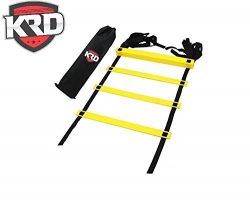 KRD Agility Speed Ladder 15 foot ( 10 Rungs) with a Carry Bag for the Best Agility Ladder Drills