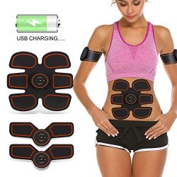 Pro USB Charging Muscle Toner Abdominal Toning Belt Workouts Portable AB Machine EMS Training Ho ...