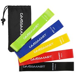 GM5SMART Resistance Loop Exercise Band with Carry Bag – Exercise Bands for Women Men, Set of 5