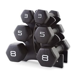 CAP Barbell Neoprene Dumbbell Set with Rack, 32-Pound, Black