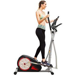 ANCHEER Elliptical Machine Trainer Magnetic Smooth Quiet Driven LCD Monitor Pulse Rate Grips (Black)