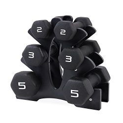 CAP Barbell Neoprene Dumbbell Set with Rack, 20-Pounds