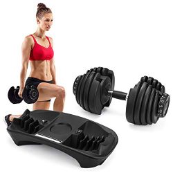 Popsport Adjustable Dumbbell Series Fitness Dumbbell Standard Adjustable Dumbbell with Handle an ...