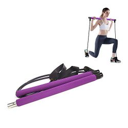 AMODAI 1111 2020/2/7 15:30:29 Portable Pilates Bar Kit with Resistance Band Yoga Exercise Pilate ...