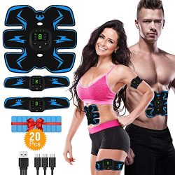 HODAY Abs Stimulator Muscle Toner Rechargeable Muscle Trainer for Men Women Abdominal Work Out A ...