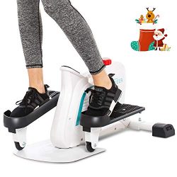 ANCHEER Mini Elliptical Machine Trainer, Various Adjustable Resistance Compact Strider with Buil ...