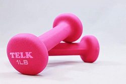 TELK Neoprene Dumbbells – Pair of 1 LB Weights for Exercise – Set of Hand Weights fo ...