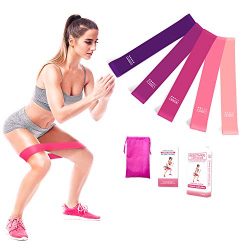 Exercise Bands for Legs and Butt Resistance Bands Set of 5 with Instruction Guide Carry Bag Work ...
